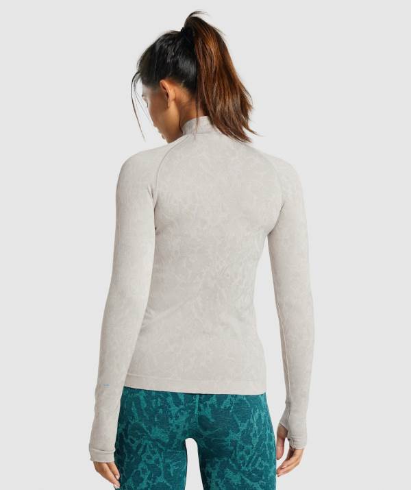 Damske Bundy Gymshark Adapt Animal Seamless Zip Up Siva | AM6197520